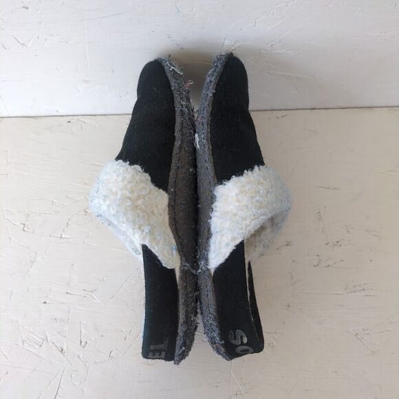 Sorel Nakiska Slide II Slippers Women's Sz 7 Black Faux Suede Slip On - Picture 6 of 7